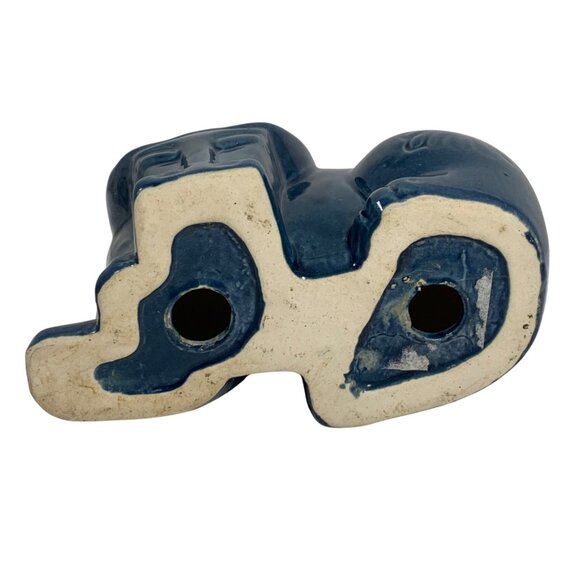 Boho Decor Ceramic Rimini Blue Bull Figurine Ox Buffalo Taurus 6” x 3.5” x 4" - Picture 5 of 7